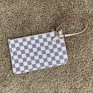 Checkered Coin Purse/ Wristlet